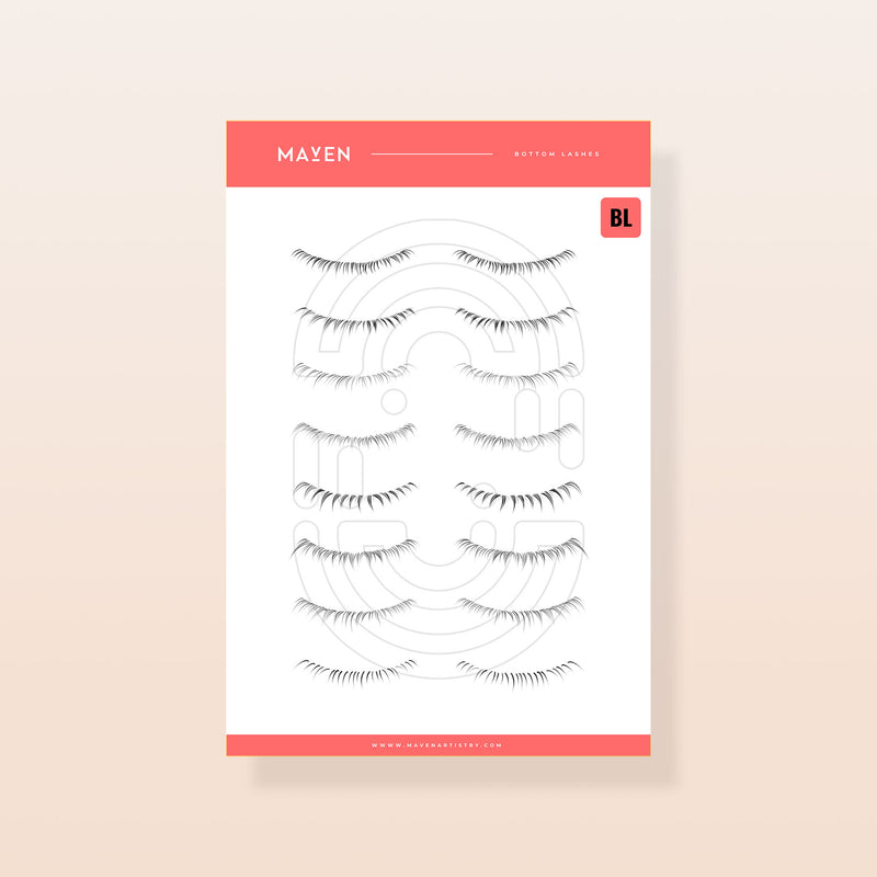 Bottom Lashes - Digital Lash Maps - Design Presets