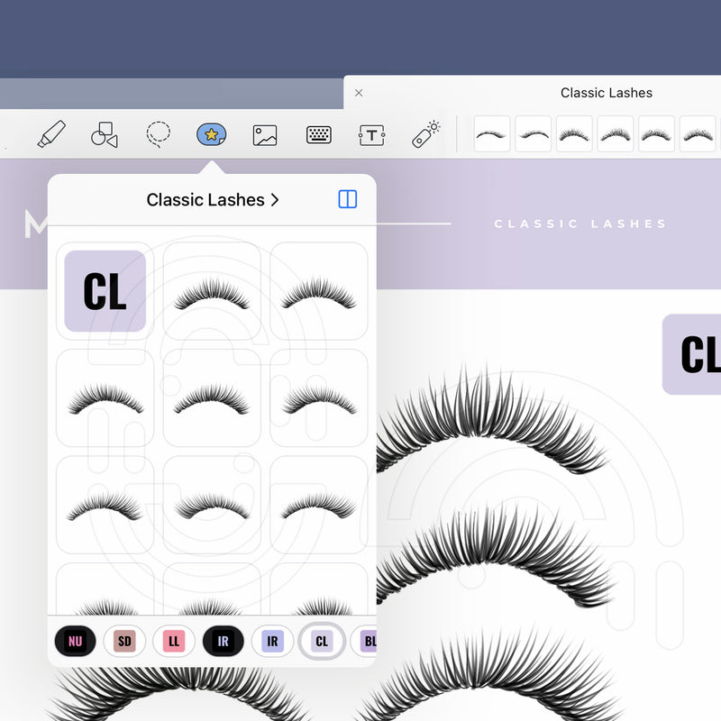 Classic Lashes - Digital Lash Maps - Design Presets