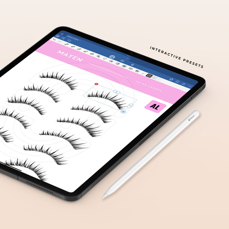 Anime Lashes - Digital Lash Maps - Design Presets