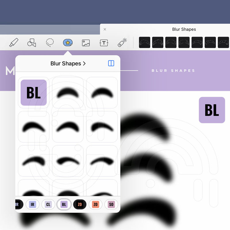 Blur Shapes - Digital Lash Maps